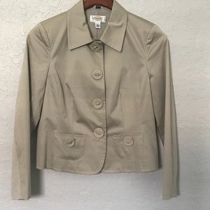 Talbots Tan / Beige Cotton Sateen Jacket Blazer